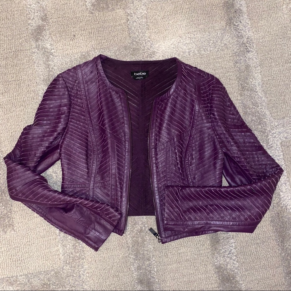 Bebe leather crop jacket